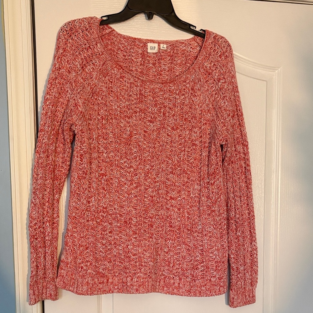 GAP Women's Red Marled Crew Neck Sweater